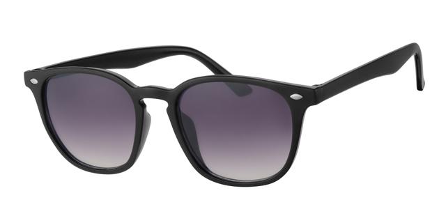 Solbrille sort med sølv dekoration og sorte graduerede glas