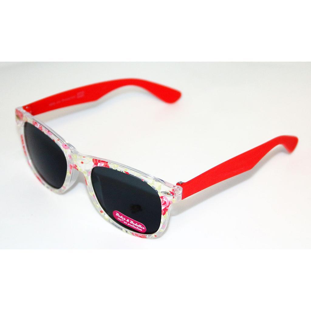 Børne Solbrille transperant front orange stænger med sorte glas