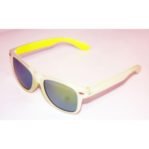 Børne Solbrille transperant front gul backing med coatede glas