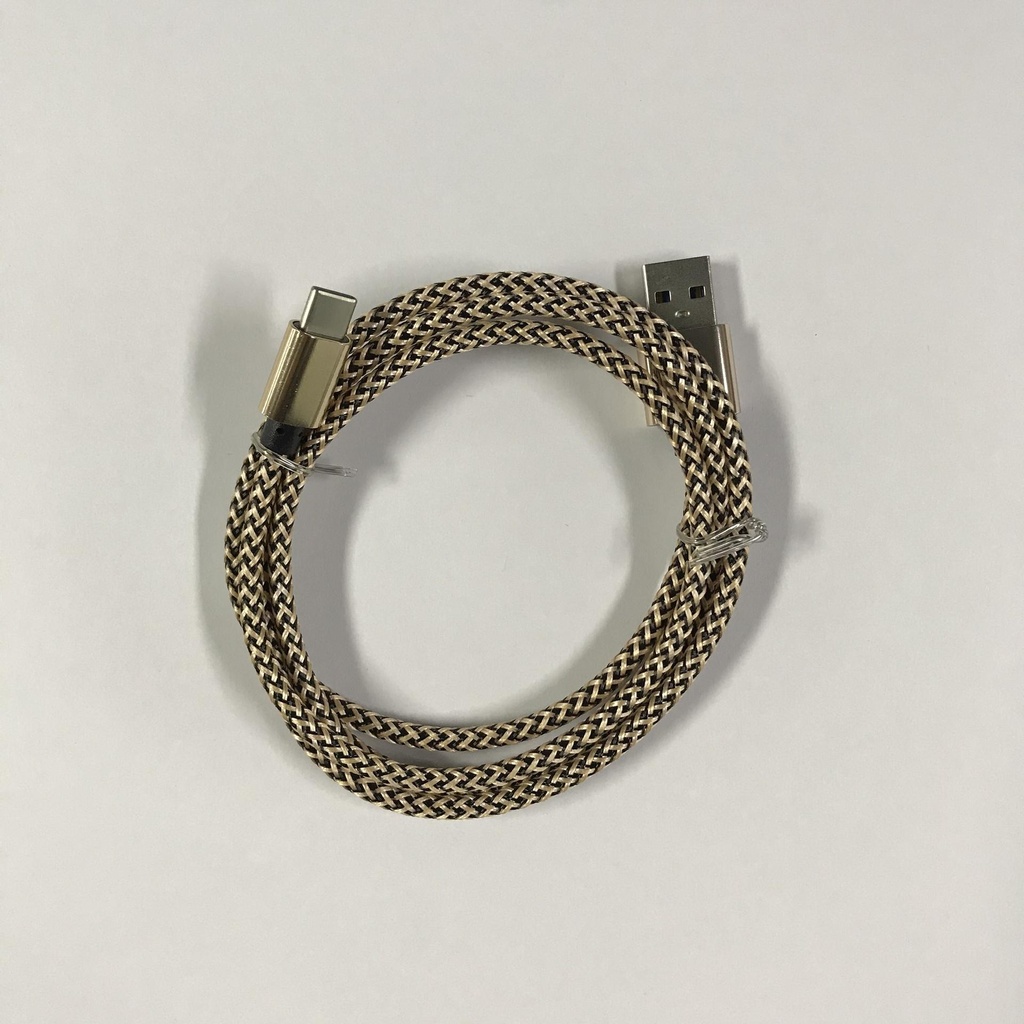 USB C til USB A flettet guld kabel 1.0 m 2,4 ampere