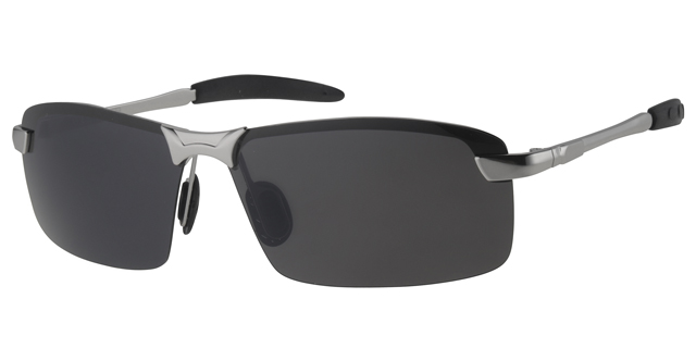 Solbrille herre model sølv med sorte glas