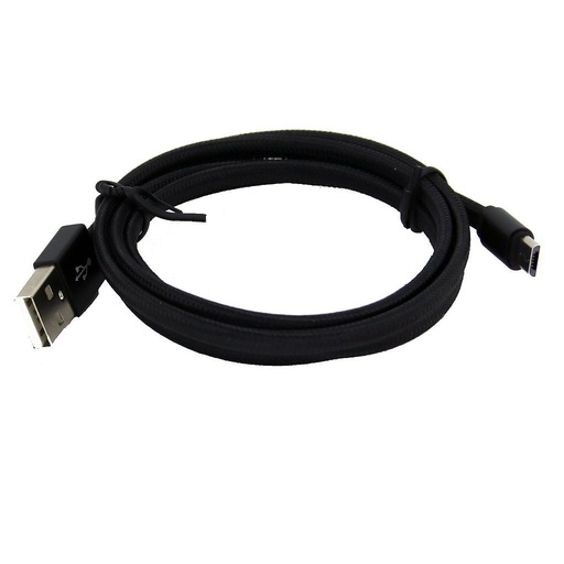 [805637] Micro USB til USB A flettet kabel 1m. Sort