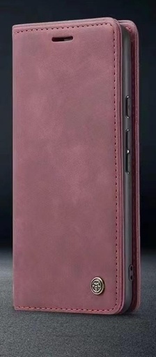 [818013] IPHONE 15 MAT RØD VINTAGE LOOK FLIP COVER