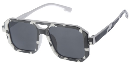 [505208-22012] Børne Solbrille Hvid Camouflage med sorte glas