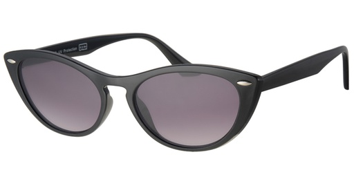 [404399-60791] Solbrille Dame brille blank sort stel med sorte graduerede glas