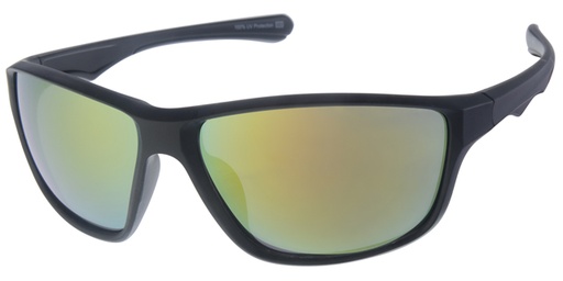 [404412-70172] Sportsbrille mat sort med rød dekoration og sorte guld spejl glas