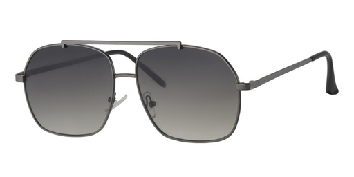 [404446-1358] Solbrille herre model mat sølv stel med sorte graduerede glas