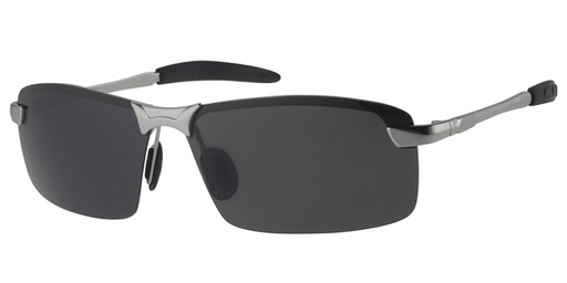 [404449-1362] Solbrille herre model sølv med sorte glas